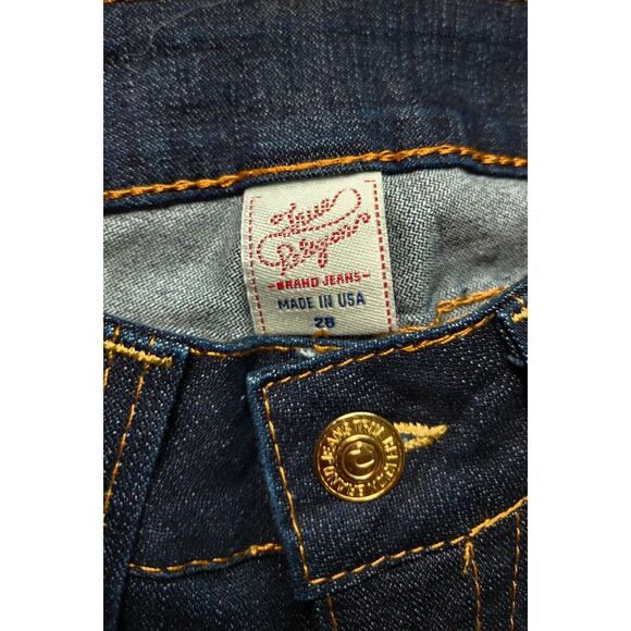 True Religion Joey Flare Jeans Twisted Leg Women's Size 28 NWOT Gold Foil Flap - Picture 6 of 6